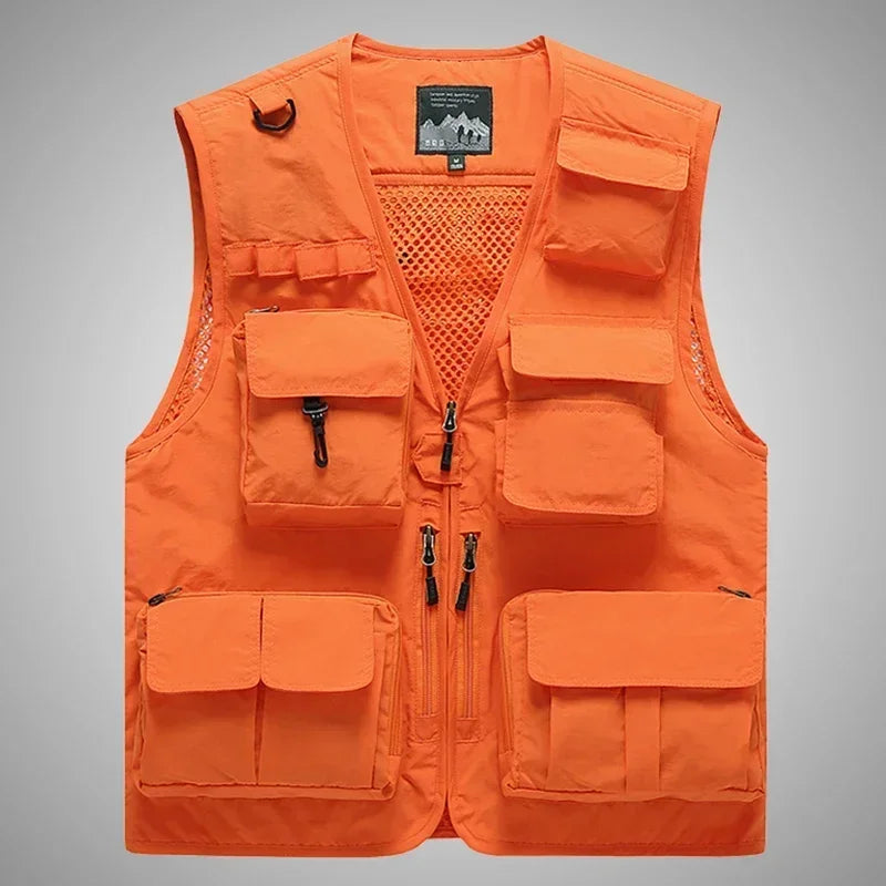 7XL 14 Pockets Summer New Men US Tactical Hiking Fishing Vest Man Photographer Waistcoat Mesh Cargo Sleeveless Jacket Tool Vest - Wild Frontier Gear LLC