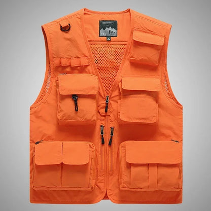 7XL 14 Pockets Summer New Men US Tactical Hiking Fishing Vest Man Photographer Waistcoat Mesh Cargo Sleeveless Jacket Tool Vest - Wild Frontier Gear LLC