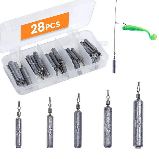Goture 28pcs/lot Fishing Sinker Set 3.5g 5g 7g 10g 14g Drop Shot Fish Weight Carp Fishing Baits Sinker Fishing Tackle with Box Wild Frontier Gear LLC