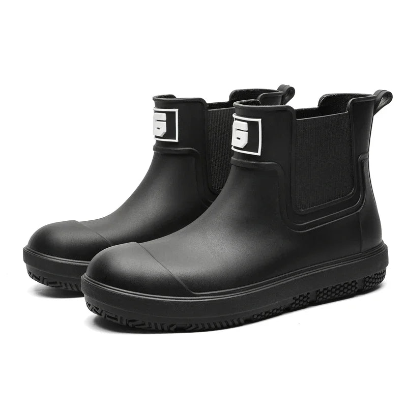 Rain Boots Men Anti-slip Wear-resistant Plush Fashion Kitchen Autumn Winter New Rain Shoes Ankle Women Waterproof Shoes - Wild Frontier Gear LLC