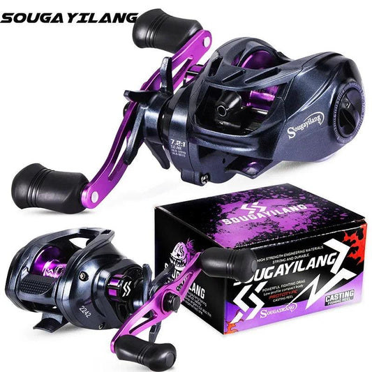 Sougayilang Purple Baitcasting Fishing Reel 7.2:1 High Speed - Wild Frontier Gear LLC