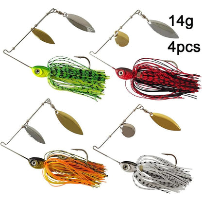 Eupheng Premium Spinner Bait Fishing Lures | Versatile Weight Options & 3D Fish Head Designs for Bass and Pike Fishing - Wild Frontier Gear LLC