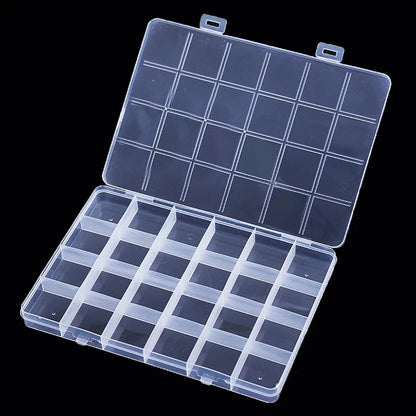 28 Grid Rectangle Plastic Jewelry Box Compartment Storage Box Case Jewelry Earring Bead Craft Display Container Organizer