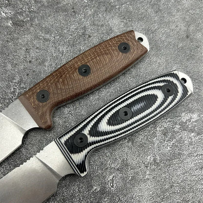 Straight Knife Blade S35VN Steel with A Stone-washed Edge G10 Outdoor Camping Hunting Hiking Survival Portable Multitools Knives