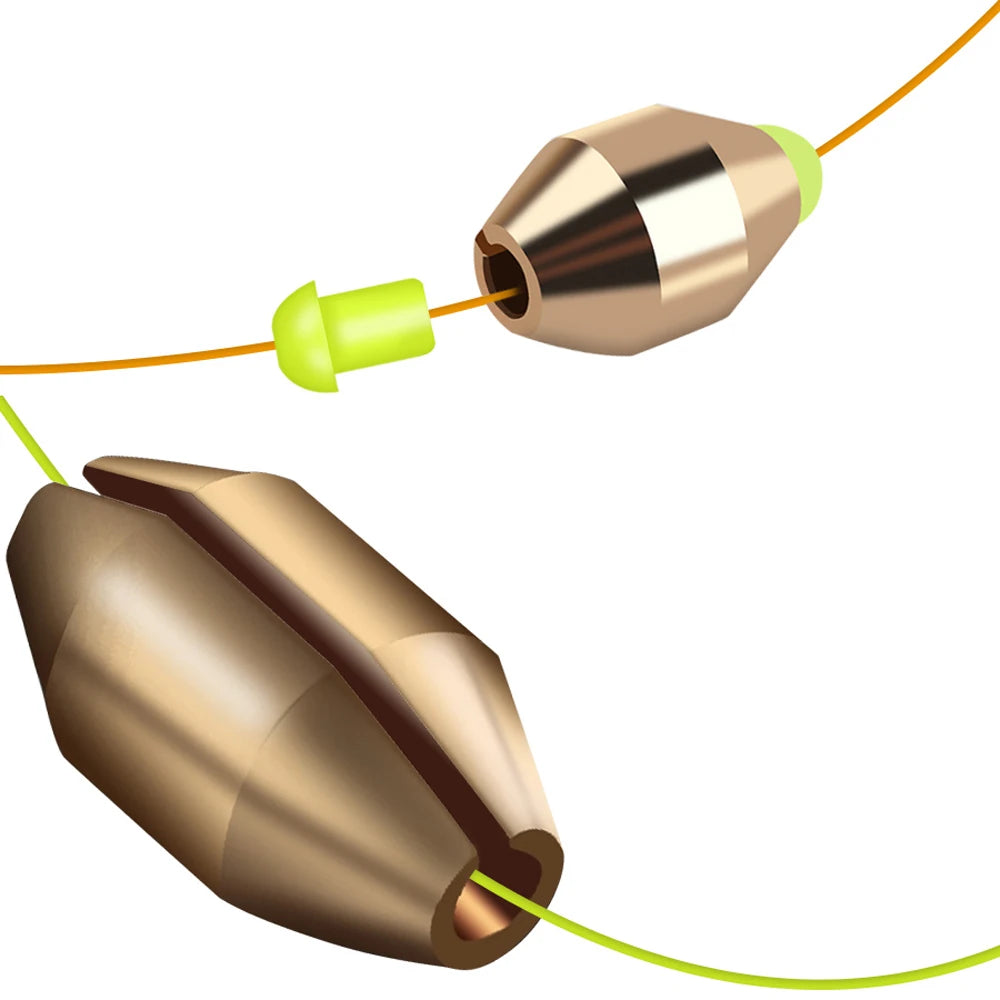10Pcs/box Fast Water Hollow Copper Sinkers Sea Rock Fishing Raft Quick Sinking Underwater Weight Sinker Falling Ocean Accessory Wild Frontier Gear LLC