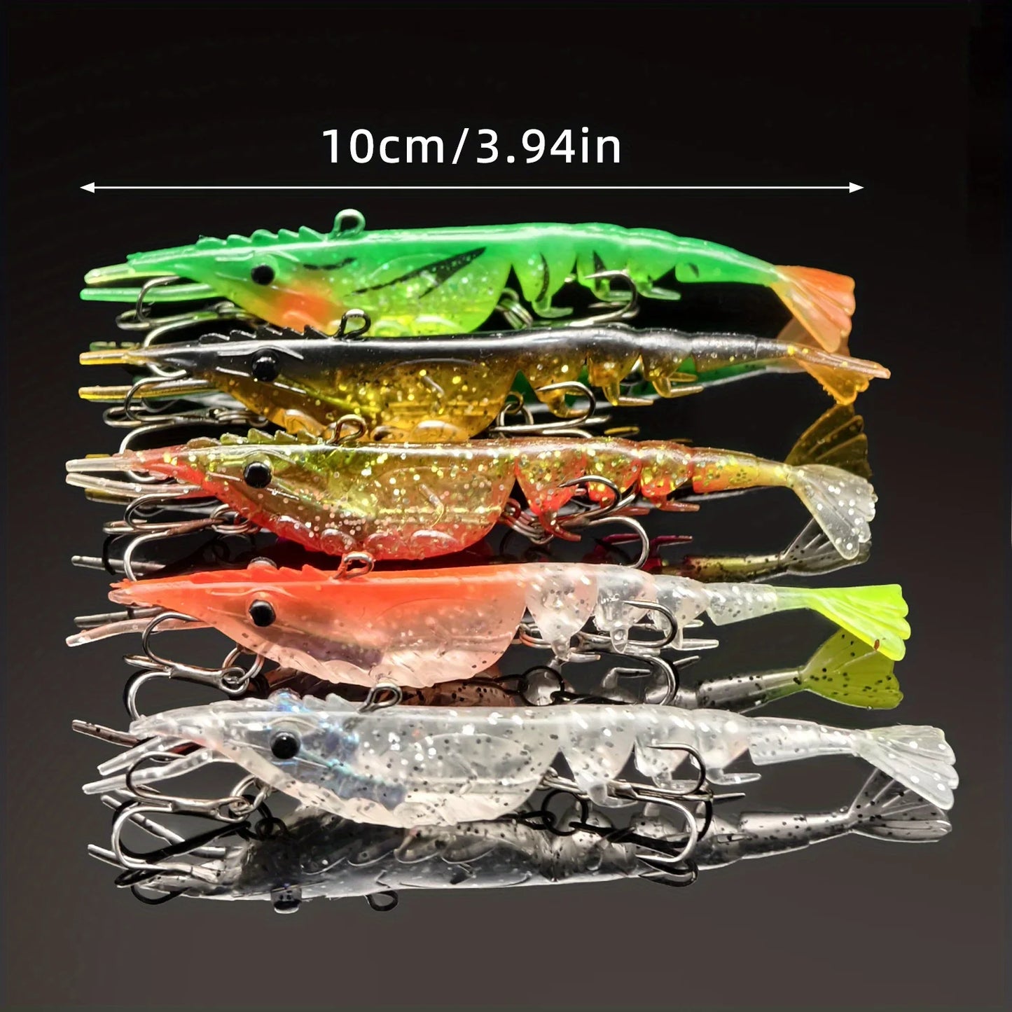ANFS 1pc Realistic Shrimp Fishing Lures Multi-Jointed Softbait Artificial Bait For Saltwater & Freshwater
