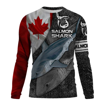 2023 New Spring And Autumn Men's Long Sleeve T-shirt With Fish Pattern Printing Outdoor Fishing Essential T-shirt XS-5XL - Wild Frontier Gear LLC