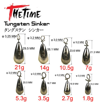 THETIME 1.8-21g Drop Shot Tungsten Sinker Weights Soft Lure Free Rig Hook Connector line Sinkers For Bass Fishing Accessories Wild Frontier Gear LLC