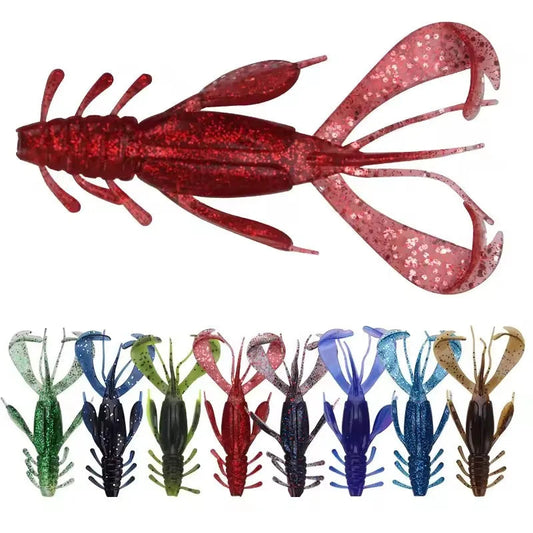 WEIHE 4pcs Beard Shrimp Soft Lure 10cm 10g Fishing Artificial Bait Soft Fishing Lure Simulation Lifelike Prawn Soft Shrimp Bait Wild Frontier Gear LLC