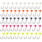 50PCS Fishing Hooks Set 0.4/0.8/1/1.5/2g Sharp Durable Barbed Jig Head Hook Fishihooks Fishing Equipment Gear Tackle Accessories