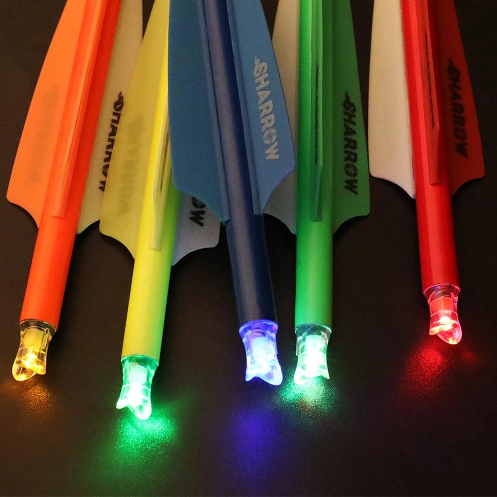 5/6pcs Archery LED Lighted Nocks Fit 7.6mm Universal Arrow Shaft Glowing Tail Carbon Crossbow Bolts Hunting Shooting Accessories - Wild Frontier Gear LLC