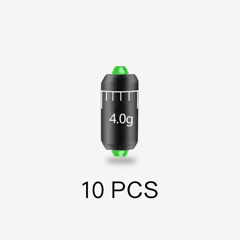 10pcs Random Color Fishing Drop Shot Scale 2.5g/3.0g/3.5g/4.0g Fishing Casting Sinker Dual-core Quick Sinking Smooth with Scale Wild Frontier Gear LLC