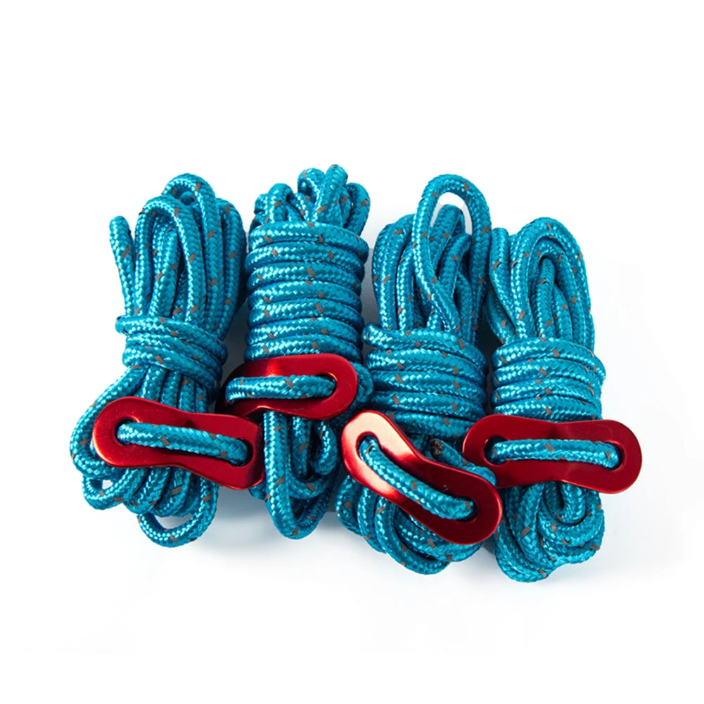 4pcs Tent Wind Rope Cord Tensioner High-Strength Reflective Lanyard - Wild Frontier Gear LLC