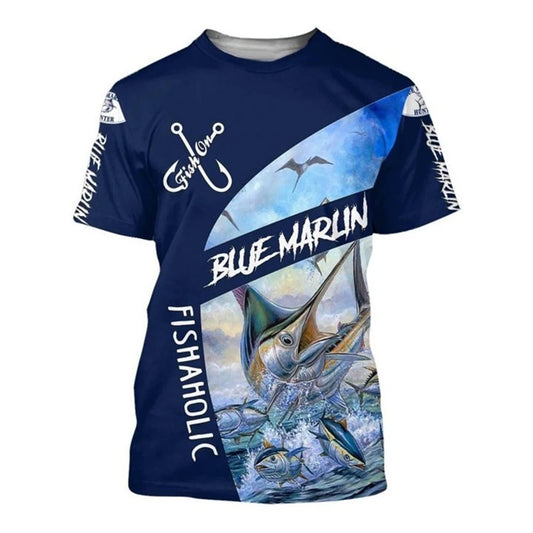 Summer Carp Fishing Print T-shirts For Men Outdoor Catfish Printing Loose Short Sleeve Quick Drying Tee Shirt Casual Street Top - Wild Frontier Gear LLC