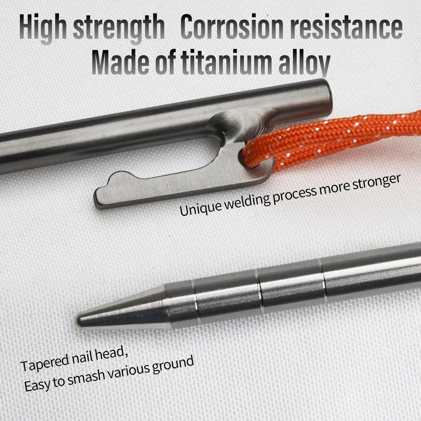 TiTo Titanium Alloy Tent Pegs Outdoor Camping Tent Nail Anti-bending Heavy Duty Canopy Titanium Tent Stake 20/24/30/35/40cm Wild Frontier Gear LLC