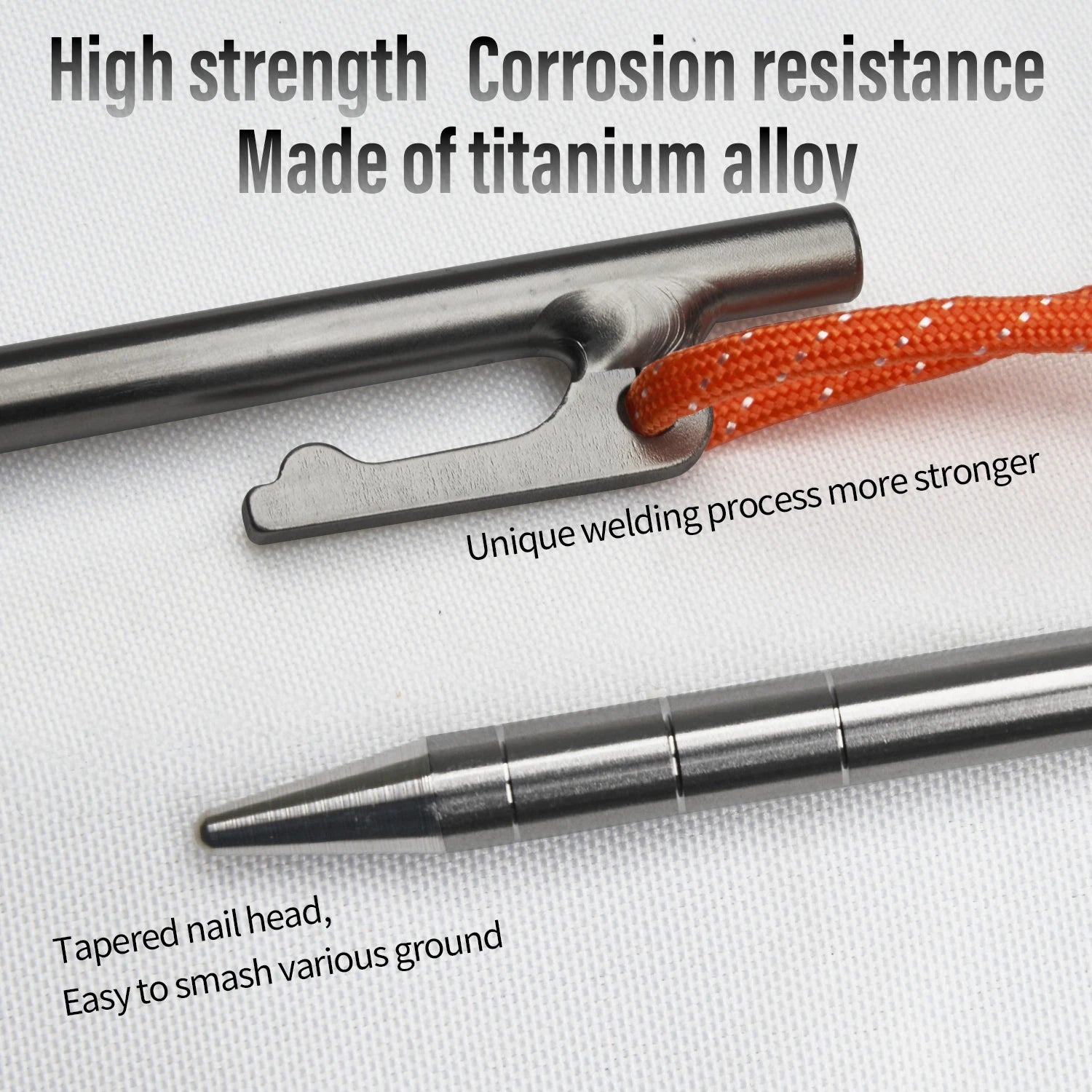 TiTo Titanium Alloy Tent Pegs Outdoor Camping Tent Nail Anti-bending Heavy Duty Canopy Titanium Tent Stake 20/24/30/35/40cm Wild Frontier Gear LLC