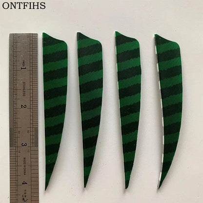24 Pcs ONTFIHS 4Inch Fletching Arrow Striped Shield Cut Turkey Feather Archery DIY Hunting Accessories - Wild Frontier Gear LLC