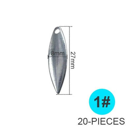 Set of 10 Willowleaf Blades Fishing Lure Accessories with Ball Bearing Swivels for Spinnerbaits and Buzzbaits - Wild Frontier Gear LLC
