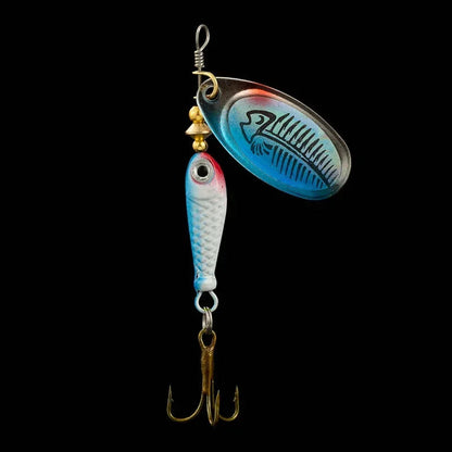 1pcs Rotating Metal Spinner Fishing Lures 9.1g 7cm Sequins Iscas Artificial Hard Baits Crap Bass Treble Hook Tackle Accessories Wild Frontier Gear LLC