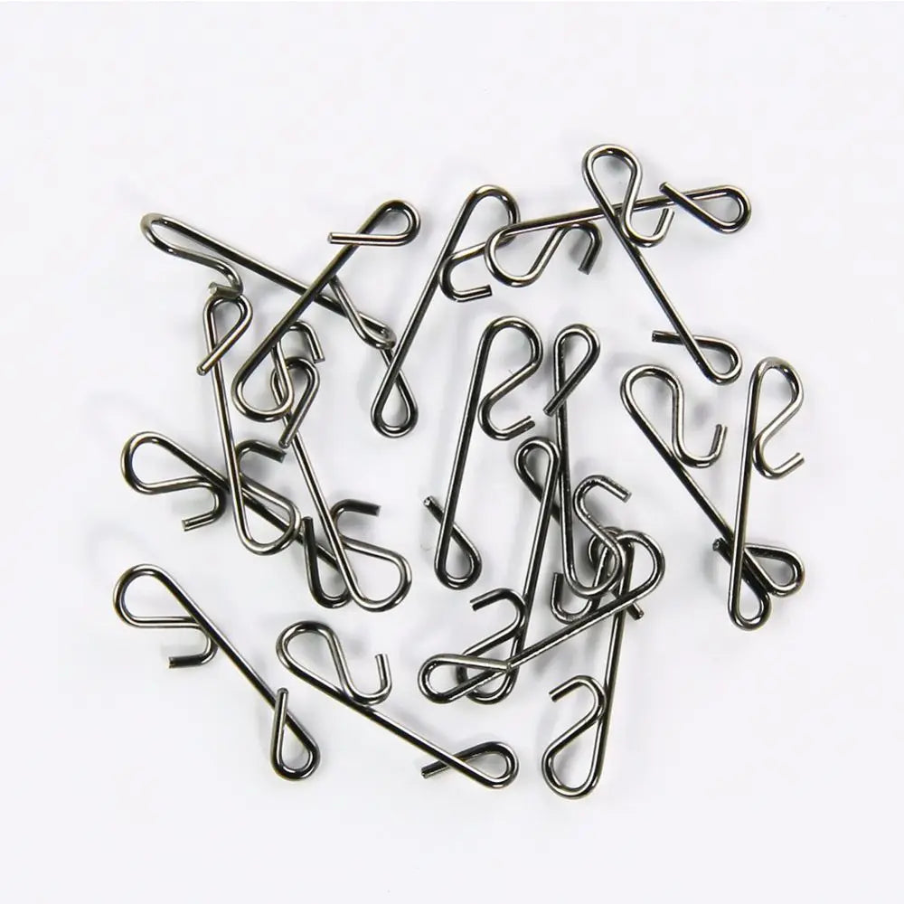 50 pcs Minfishing Fishing Snap Stainless Steel Knotless Connectors Fishing Line Wire Connector Fishing Pin for Carp Fishing
