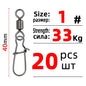 DNDYUJU 10 To 50X Fishing Swivel Snap Pin Bearing Rolling Swivel Stainless Steel Snap Fishing Connector Fishhook Lure Tools