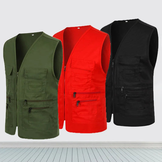 Men's Multi Pocket Tank Top Summer Men American Tactical Hiking Fishing Photography Director Mesh Sleeveless Outdoor Jacket Vest - Wild Frontier Gear LLC