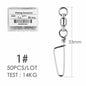 50pcs Fishing Ball Bearing Swivel with Coastlock Snap 0-6# Stainless Barrel Swivels Hook Lure Fishing Connector Tackle Box