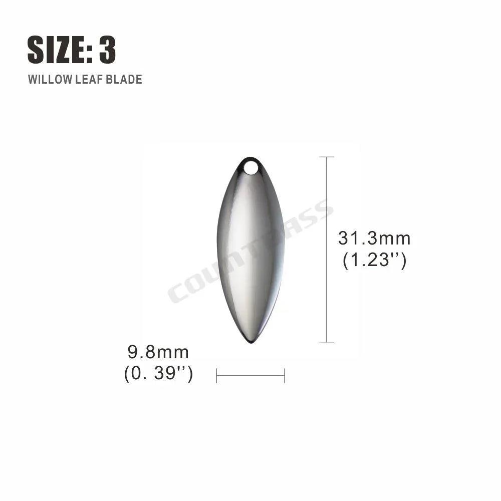 Countbass 50pcs Nickel-Plated Steel Willow Spinner Blades for DIY Fishing Lures - Smooth Finish, Perfect for Tackle Craft - Wild Frontier Gear LLC