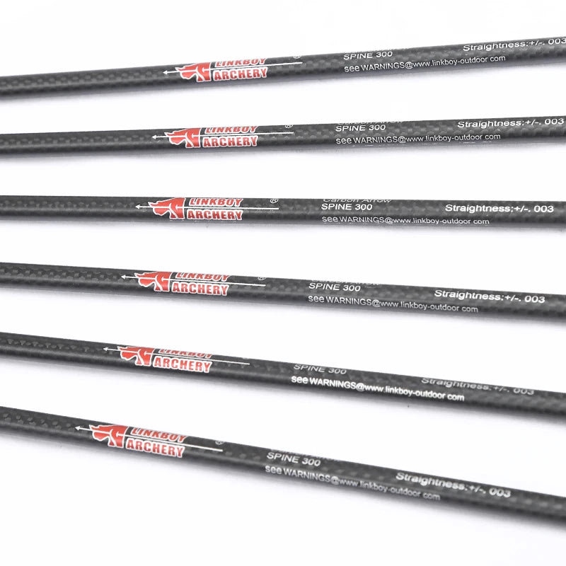 6/12pcs Linkboy Archery ID6.2mm Pure 100% 3K Carbon Arrows Shafts 32" Sp250-800 Compound Traditional Bow arco e flecha hunting - Wild Frontier Gear LLC