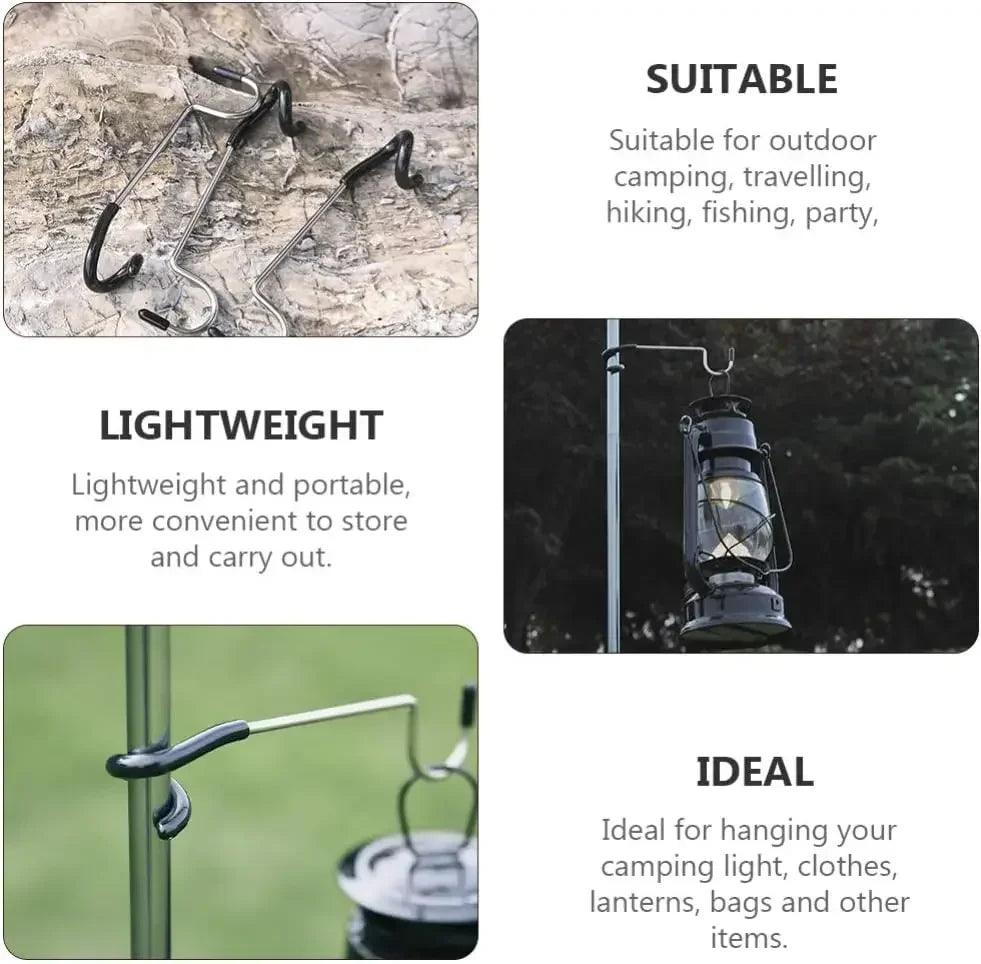 Outdoor Adjustable Lamp Hook Set – Versatile Black Mounting Accessories for Camping and Outdoor Activities - Wild Frontier Gear LLC