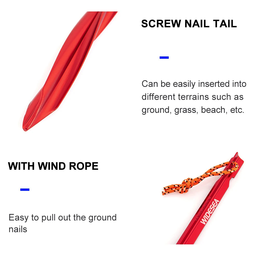 Widesea Camping 4pc Set Tent Pegs for Hard Snow Stakes - Wild Frontier Gear LLC