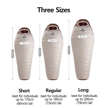 Naturehike Sleeping Bag Ultralight Waterproof Mummy Sleeping Bag SnowBird Duck Down Sleeping Bag Winter Camping Sleeping Bag Wild Frontier Gear LLC