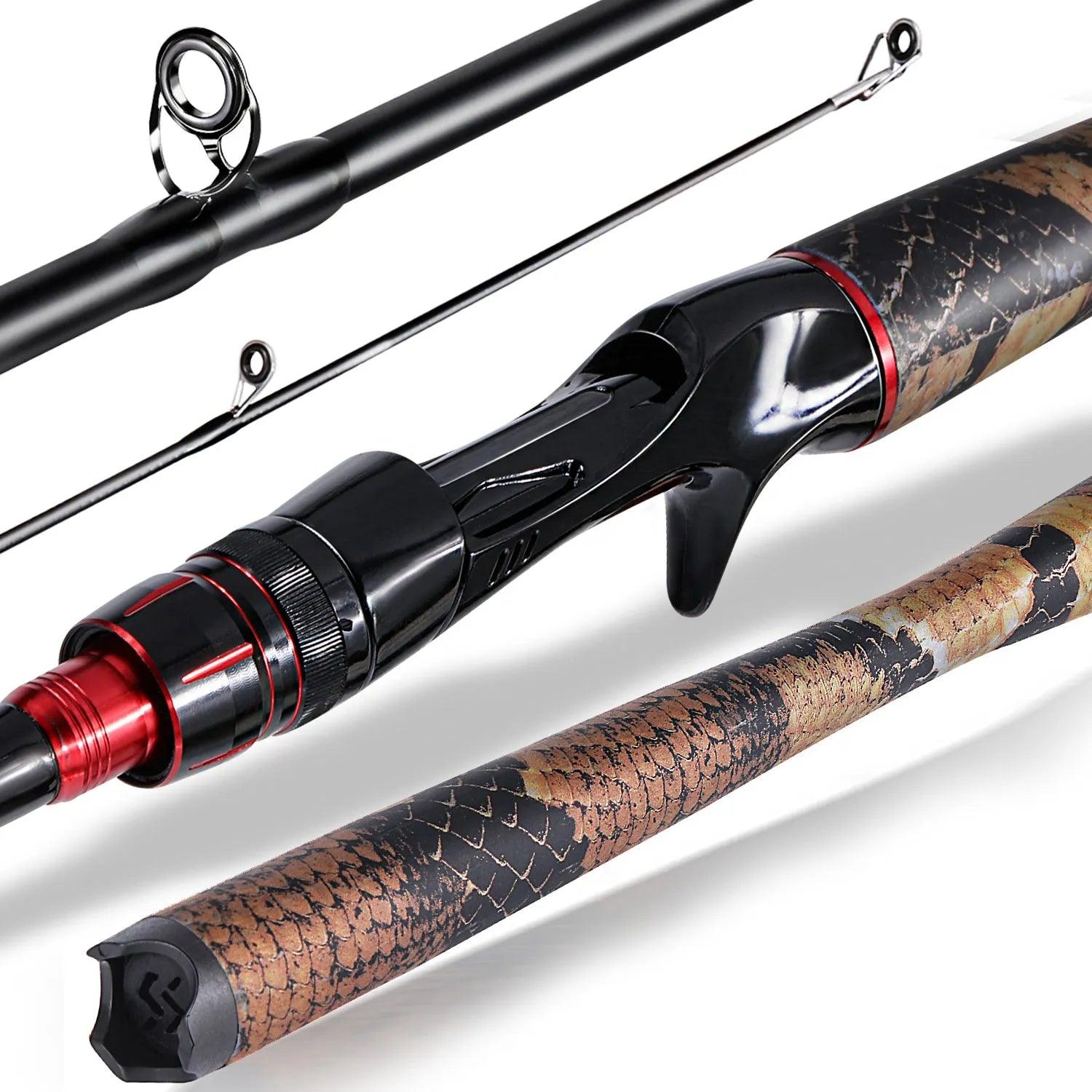 Sougayilang 1.8M 1.98M 2.1M Spinning Casting Fishing Rod Light Weight Carbon Fiber Travel Fishing Pole for Bass Pike Carp Tackle - Wild Frontier Gear LLC