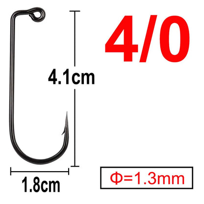500 pcs 90 Degree Jig Fly Tying Strong Wire Saltwater Freshwater Fish Hook Aberdeen jig fishing size 6 4 2 1 1/0 to 4/0#