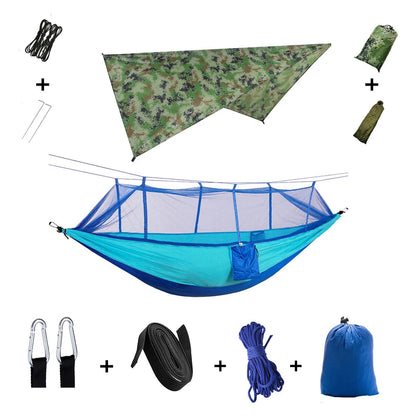 Anti Outdoor Camping Hammock With Mosquito Net And Rain Tent Equipment Supplies Shelters Camp Bed Survival Portable Hammock Wild Frontier Gear LLC
