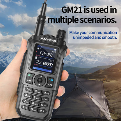1/2PCS BAOFENG GM-21 PRO Walkie Talkie Wireless Copy Frequency Type-C NOAA Up UV-21 PRO V2 Ham Radio Two Way Radio For Hunting