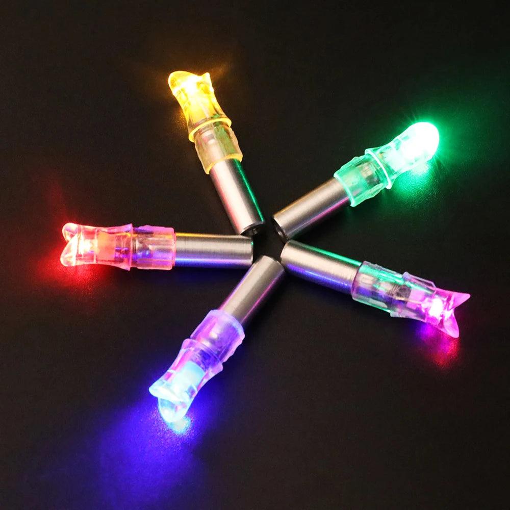 5/6pcs Archery LED Lighted Nocks Fit 7.6mm Universal Arrow Shaft Glowing Tail Carbon Crossbow Bolts Hunting Shooting Accessories - Wild Frontier Gear LLC