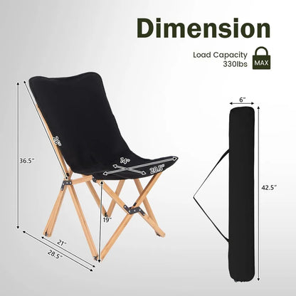 Camping Chairs 2 Pack Folding Beach Chairs for 330lbs, Outdoor Butterfly Chair, Portable Lawn Chairs for Picnic Fishing Hiking