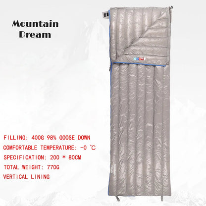 Mountaindream Outdoor camping hiking portable envelope 90% goose down 200*73 sleeping bag 3 seasons warm Wild Frontier Gear LLC