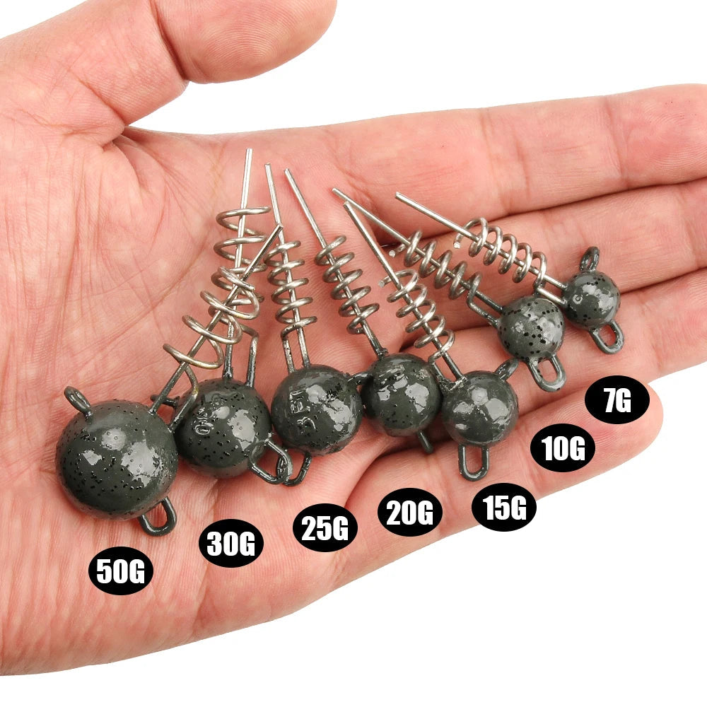 Rosewood Screw Jig Head For Soft Lure 7g 10g 15g 20g 25g 30g 50g With Screw Spiral Sinker Weight Rubber Fish Fishing Equipment Wild Frontier Gear LLC