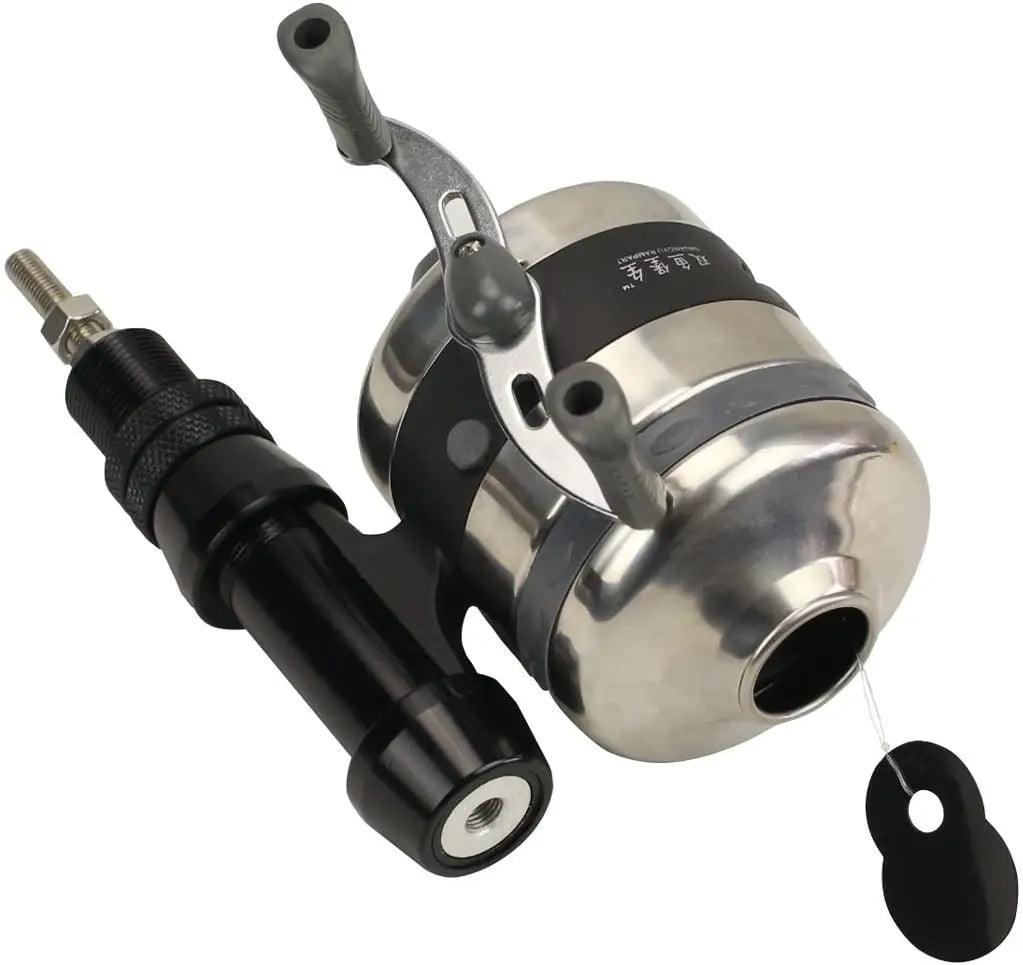 Bowfishing Spincast Reel with Adjustable Fishing Reel Seat for Right and Left Hand Use on Compound Bows - Wild Frontier Gear LLC