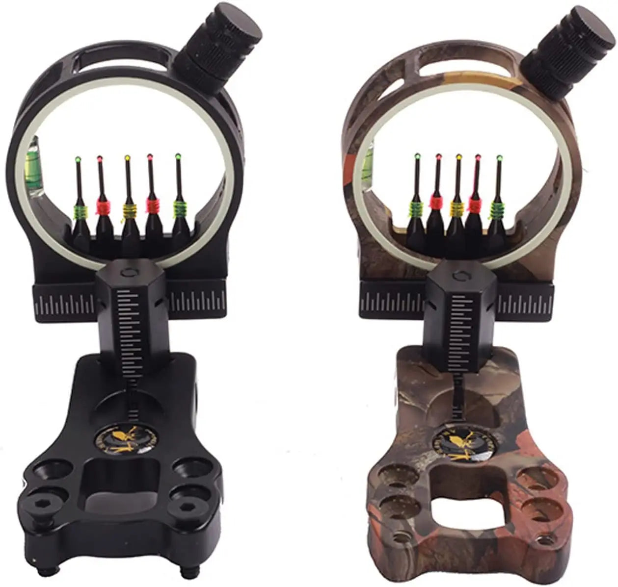 5 Pin Bow Sight 0.029" Fiber Compound Bow Sights with LED Sight Light for Compound Bows Archery Hunting - Wild Frontier Gear LLC
