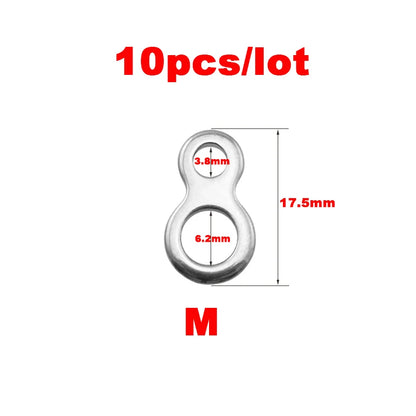 10-50Pcs Stainless Steel Fishing Solid Ring Sea Fishing Lures Connectors Jigging Ring Swivels Fishing Snap Accessory Tackle Tool