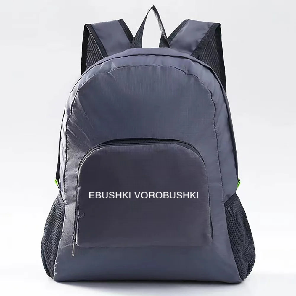Lightweight Foldable Backpack Sports Travel Hiking Climbing Bag Text Printed Portable Outdoor Pack for Women Men Travel Storage