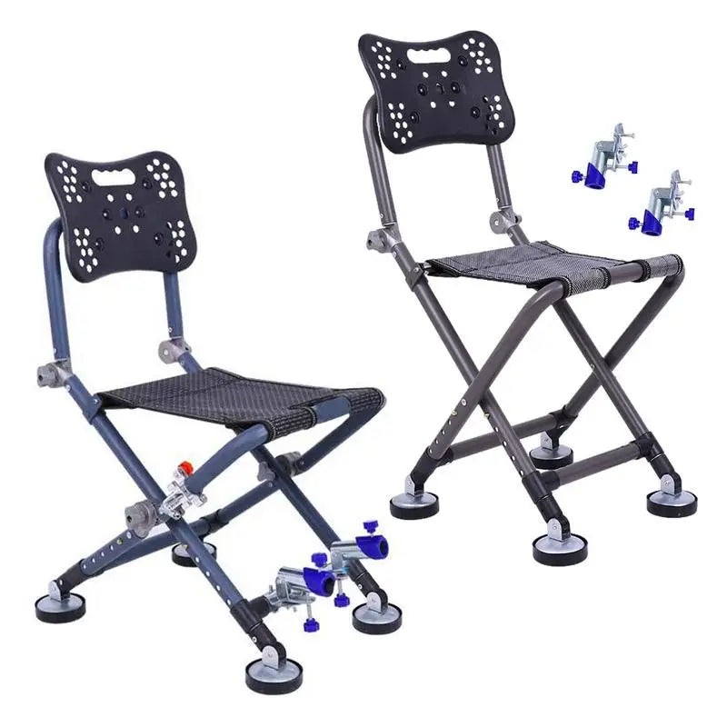 Portable Fishing Chair Folding Fish Chair 180 Degree Adjustable Backrest Four-leg Recliner Aluminum Alloy Camping Chair Stool - Wild Frontier Gear LLC