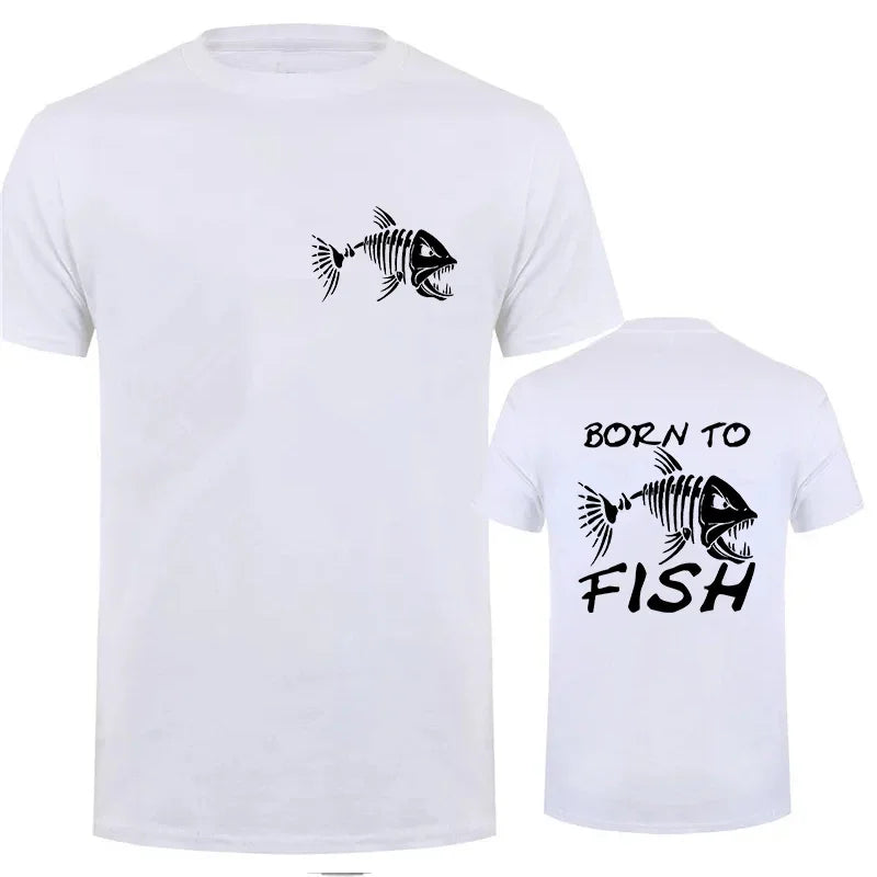 Born To Fish Funny Shirt Fashion Fisherman T-shirts Short Sleeve Funny Fishing Lover Tshirts Casual Summer Men's Street T-shirt - Wild Frontier Gear LLC