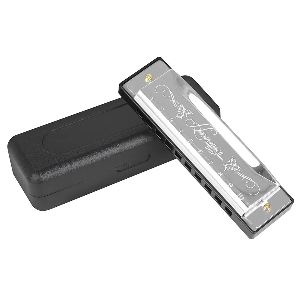 10 Hole 20 Tone Stainless Steel Cover Harmonica C Key Educational Music Harmonica for Beginners/Students/ Teaching/Friends Gift Wild Frontier Gear LLC