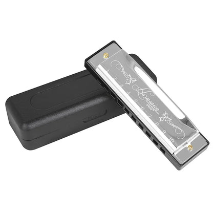 10 Hole 20 Tone Stainless Steel Cover Harmonica C Key Educational Music Harmonica for Beginners/Students/ Teaching/Friends Gift Wild Frontier Gear LLC