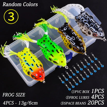 24PC 6g 8g 13g Lifelike Soft Small Jump Frog Engaging Bait Silicone Bait for Crap Fishing Lure Set Kit Gear Crankbait Tackle Box