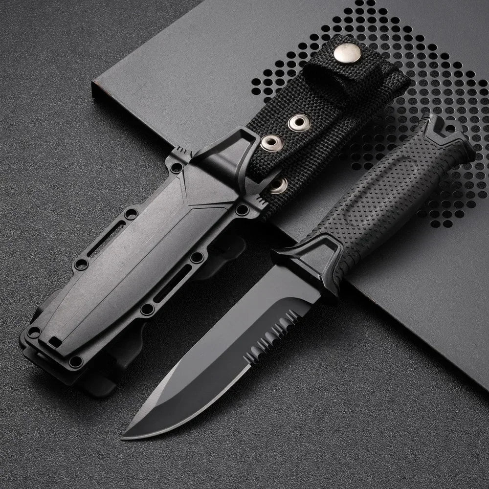 high-quality Stainless Steel Tactical Knife, Wilderness Survival Knife, Portable Self-Defense Straight Knife Set